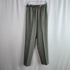 Alfred Dunner Pull On Pants Women's 8 Gray Elastic Waist Belted NWT