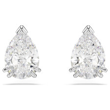 Swarovski Stilla stud earrings Pear cut, White, Rhodium plated