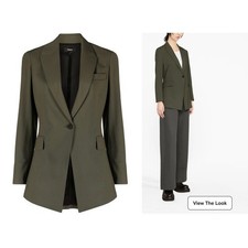Theory Deep Green Traceable Wool Blazer 12 NEW WITH TAGS