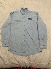 Tyndale FR Shirt Mens Long Sleeve Button Up Light Blue Flame Resistant FRC CAT 2
