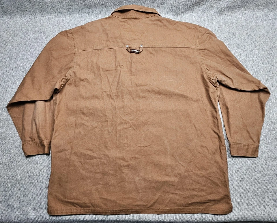 Southpole Shirt Mens 2XL Brown Button Up Long Sleeve Workwear Overshirt Canvas - Image 2 of 4