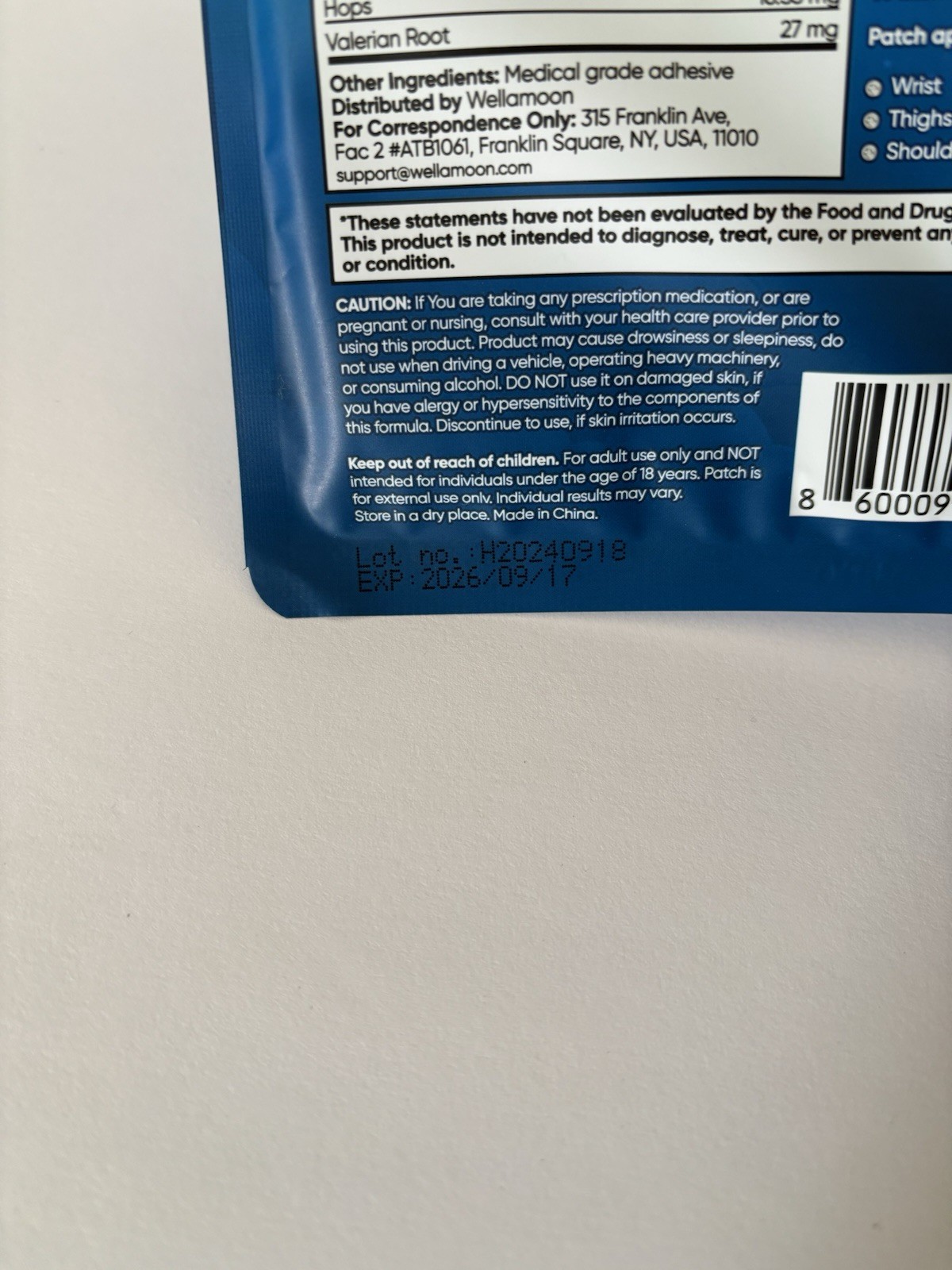 Wellamoon Sleep Support Patches 28 Patches NEW SEALED-Exp 9/17/26