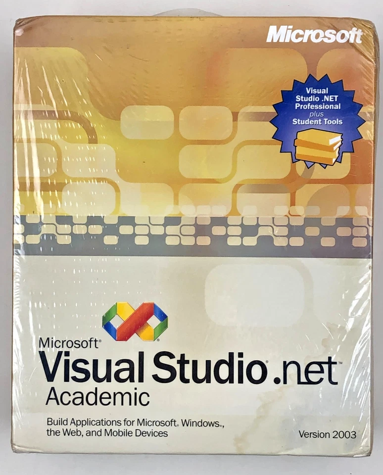 Microsoft Visual Studio .NET versión académica 2003 paquete sellado dañado Foto 2 de 4