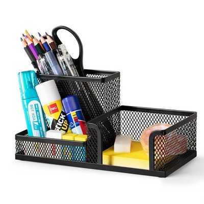Schreibtisch Organizer aus Drahtmetall Multifunktionale 3 Compartments
