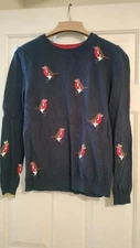 Joules Women's Sweater Navy With Red Birds Size 8
