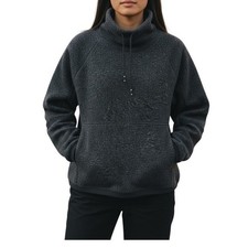 Nike Fleece Pullover Sweatshirt Gray Funnel Neck Athletic Top