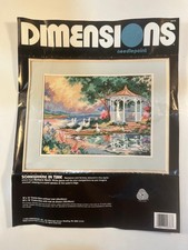 Dimensions Needlepoint Kit 2373 "Somewhere In Time" - Started