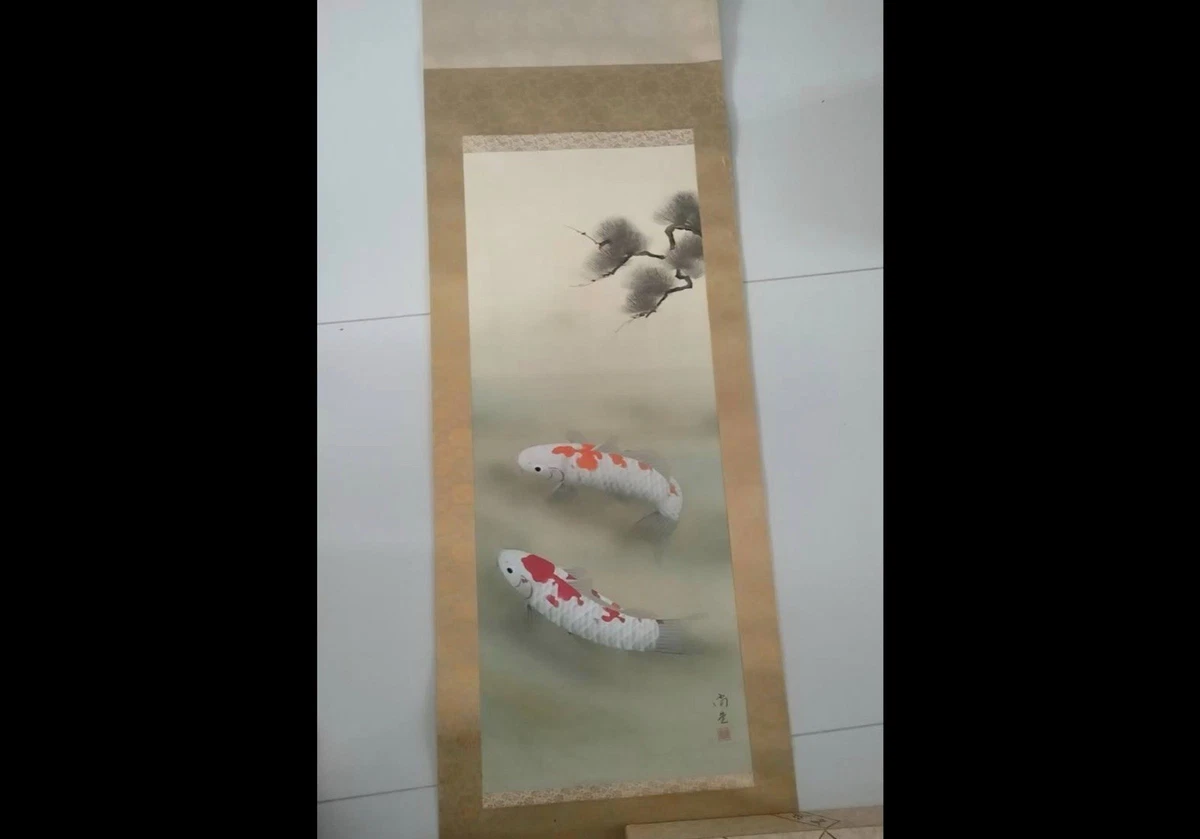 古董复制品古董日本画作、画卷| eBay