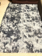 Grey Abstract Shaggy Area Rug 3 x 5 ft (200*300) Rectangle High Pile Polyester