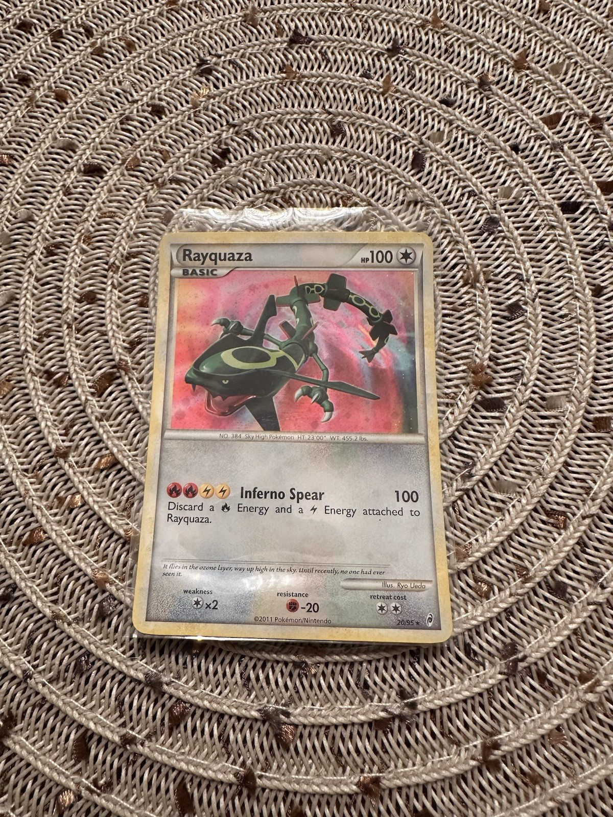 2011 Rayquaza Holo Pokemon Card Call of Legends Series 20/95