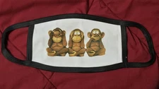 Corona- Era No Evil Monkeys Cloth Mask! Displayed! NEVER Worn!