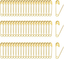 200 PCS 19mm / 3/4 Inch Safety Pins Gold Sewing Pins, Small Safety Pins Size 00