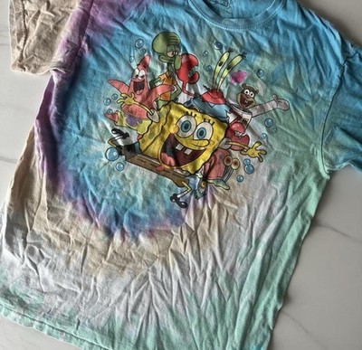 SpongeBob SquarePants Patrick Squidward Tie-Dye Kids T-Shirt M Short Sleeve