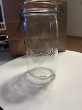Vintage Glass 1.5 qt. Mason Jar- Le Parfait Super Clear with Locking Lid 1L 1.5