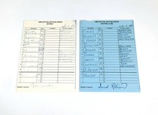 Detroit Tigers vs Baltimore Orioles (6-3-89) Signed Game Used Lineup Cards Autos