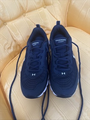 Under Armour Charged Assert Running Sneakers Men's Navy Mesh Lace-Up Size 10