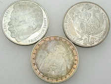 PRAGER: BRD, 5 DM 1975 76 78, Silber, 3 Stk. [1329]#k