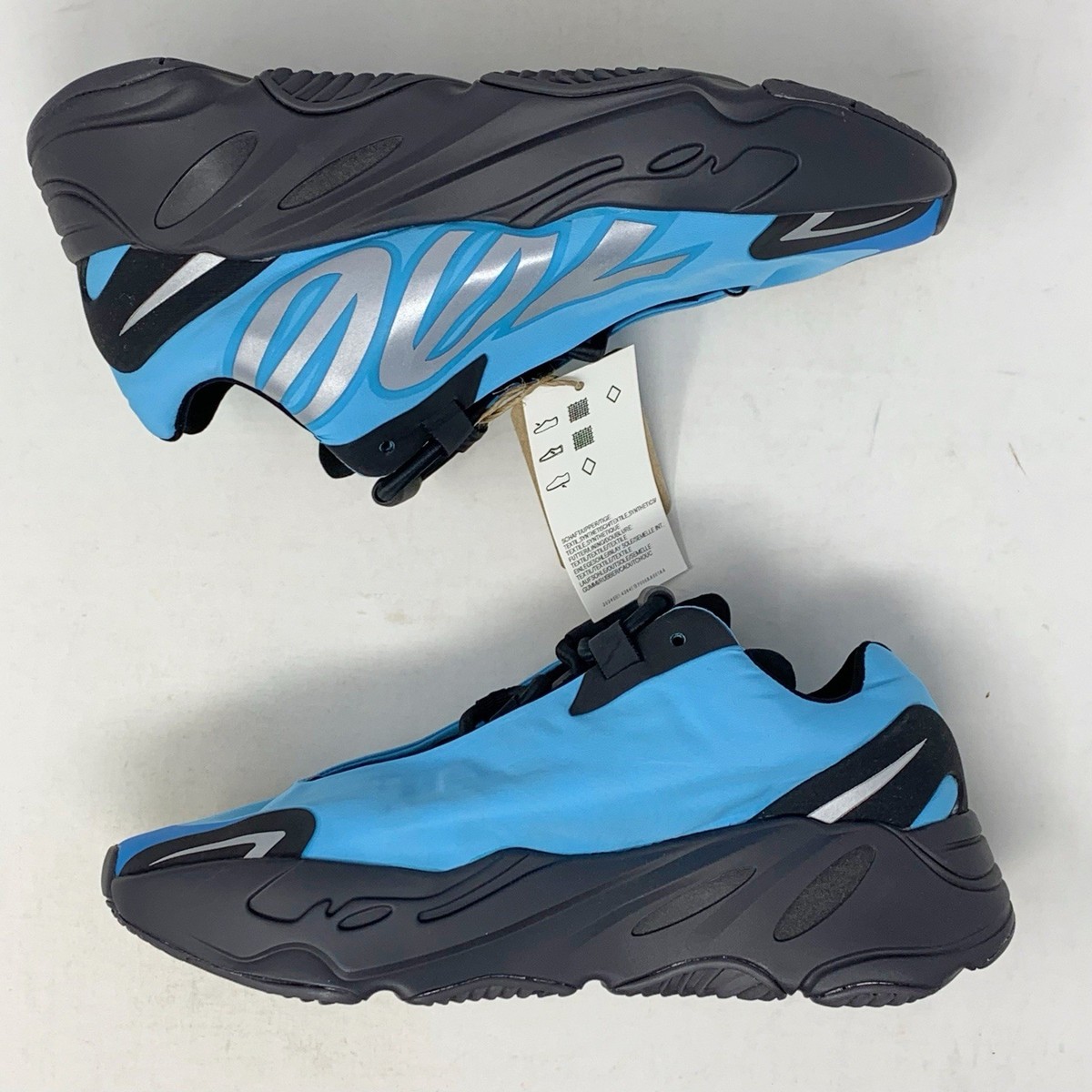 Adidas Yeezy Boost 700 MNVN Bright Cyan Blue Sneakers, Size