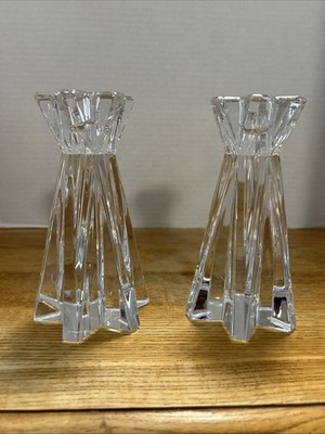 Pair Lenox Ovations Lighting Star fire 6  Star Shaped Candle Stick Holders 