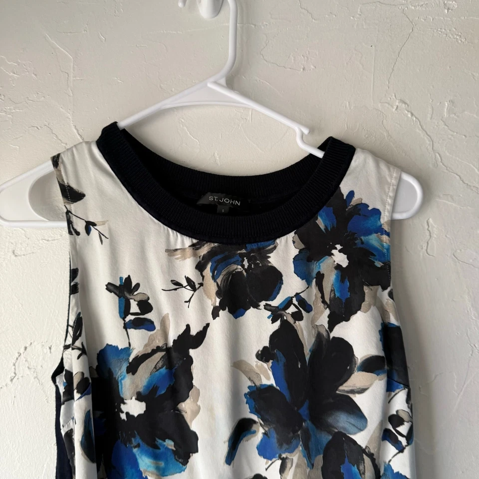 St. John размер маленький цветочный вискозы шерсти шелк кашемир цветочный свитер без рукавов - Изображение 2 из 4