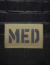 Med IR Reflective EMT Military Combat Tactical patch Hook Loop Tan