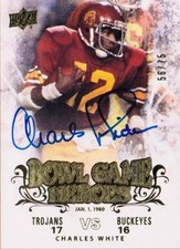 2011 UD College Football Legends Bowl Game Heroes Charles White Autograph /75