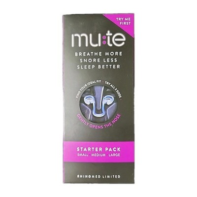 Rhinomed Mute Nasal Dilator Snore Reduction Anti-Snoring Trial Pack S/M/L
