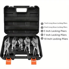 Locking Pliers Vice Grip 5 Piece Assorted Tools Vise Jaw Clamp Hand Tool Set NEW