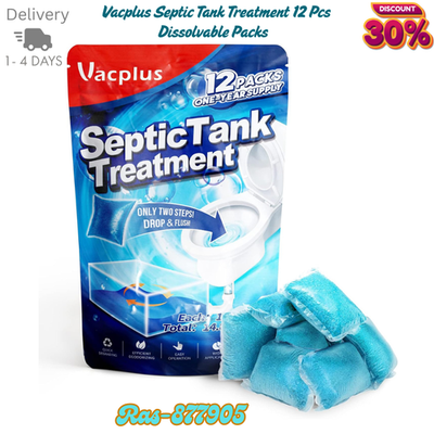 #ad Septic Tank Treatment 12 Pcs for 1 Year Supply Dissolvable Packs Easy Operation $13.95
