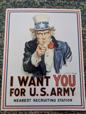 'I Want You For U.S. Army' Metal Poster 31.5cmx40.5cm