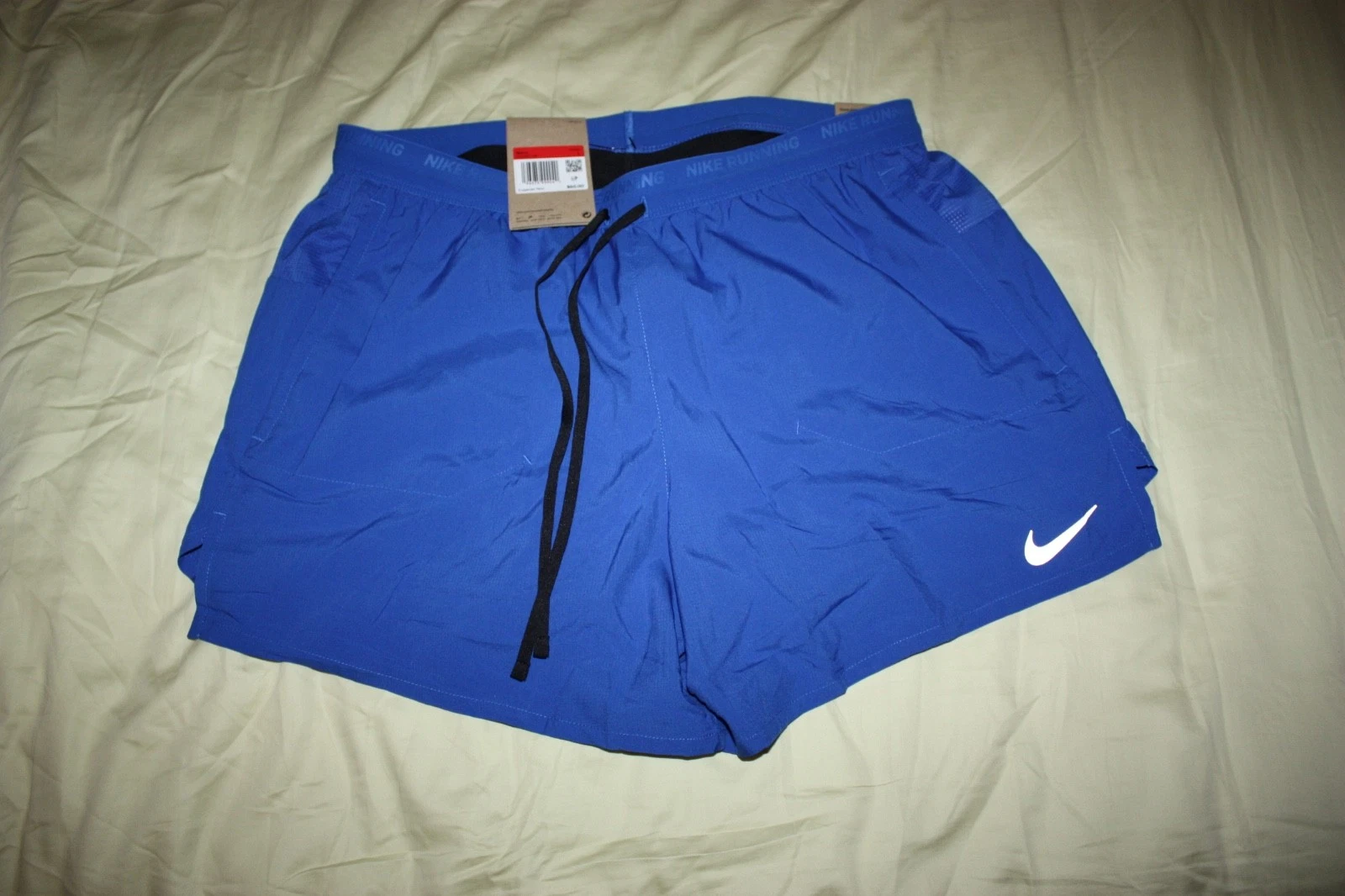 Nike Stride 2-in-1 Running Shorts Men's L $65 NWT FN2992-480 5" Lined Blue