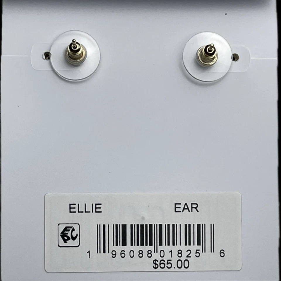 Kendra Scott Ellie VTG Gold Etch Frame Stud Earrings Bronze Veined 9608801825 -5 - Image 3 of 4