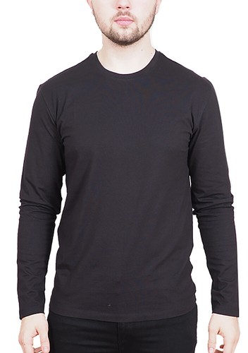 Mens Long Sleeve Cotton T-Shirt Regular Fit Crew Neck or Henley Top Lounge Work - Picture 22 of 72