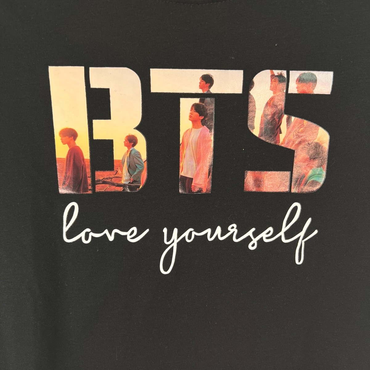 BTS Band Love Yourself Tour Shirt T Shirt Adult Size L Black