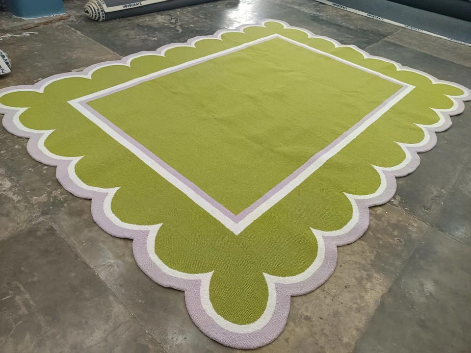 Tapete de área vieira rosa lã lavanda tufado à mão para quarto sala cozinha - Imagem 3 de 4