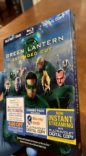 GREEN LANTERN (Blu-Ray + DVD, 2011) Extended Cut • Ryan Reynolds Slip Cover - Foto 3 di 7