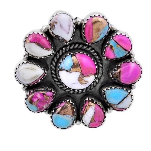 Handgefertigter verstellbarer Cluster-Ring Sterlingsilber Zuckerwatte Modell 174 - Bild 3 von 4