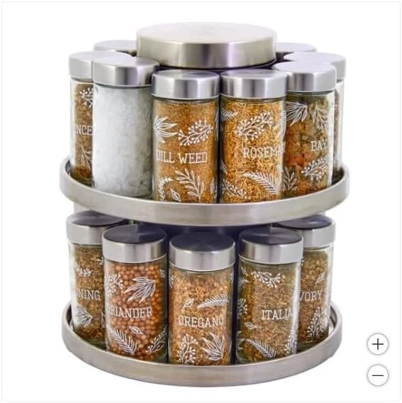 Kamenstein 20 Jar Revolving Spice Rack W/Tool Caddy, 8.3"Wx8.3"Dx9.2"H, 1825621
Opens in a new windo