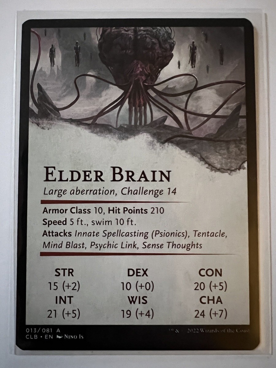 Elder Brain Full Art Series 13 MTG D&D Baldur's Gate 2022 Mint 9.0 + Pack  Fresh