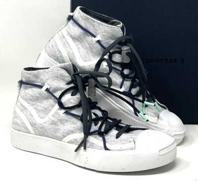 Converse Jack Purcell Rally Mid Top White Black Gray Women's Size Canvas 170947C