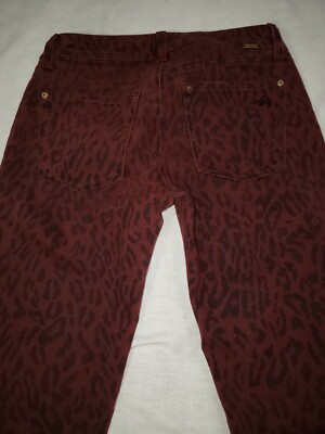 DL1961 EMMA Legging Womens Skinny Legging Jeans MINX Leopard Red Wash 25 $198