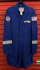Walls FR Coverall Custom Chopped Legs Sz 46 Tall Blue Patches Flame Resistant