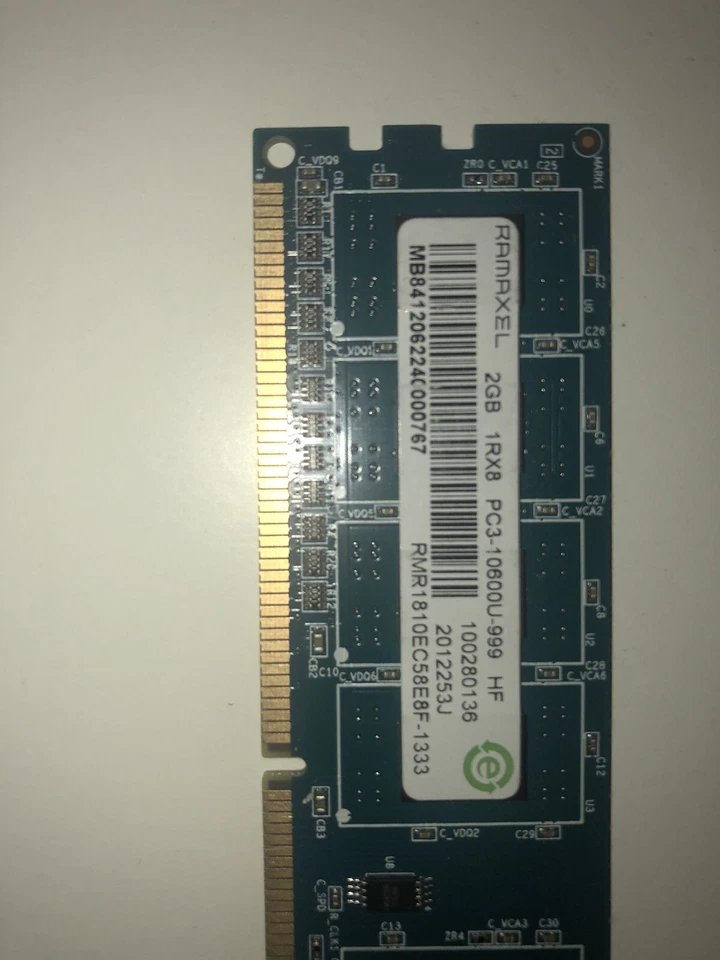 RAMAXEL 2GB DDR3 PC3-10600U 1333MHz 1Rx8 240-Pin - Image 2 of 3
