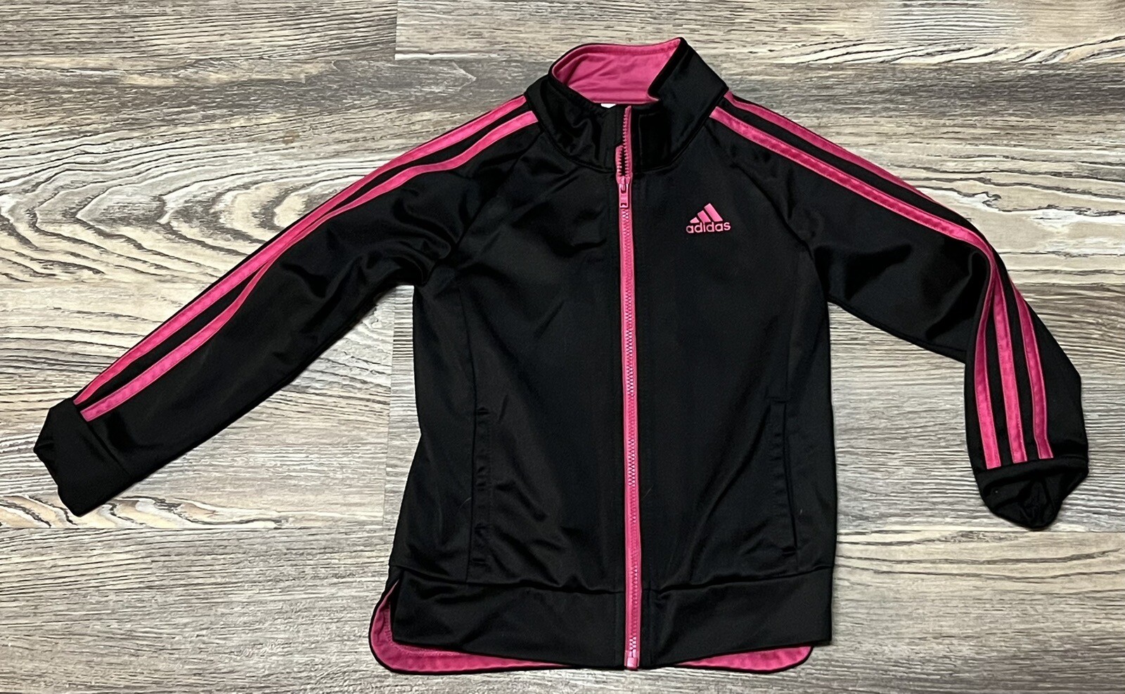 Adidas Girls 4T zip Front Black / Hot Pink Track Jacket Polyester Soft Lining eBay