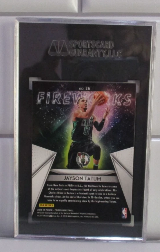 2018-19 Panini Prizm Fireworks #26 Jayson Tatum SGC 9.5 M+ - Image 2 of 2