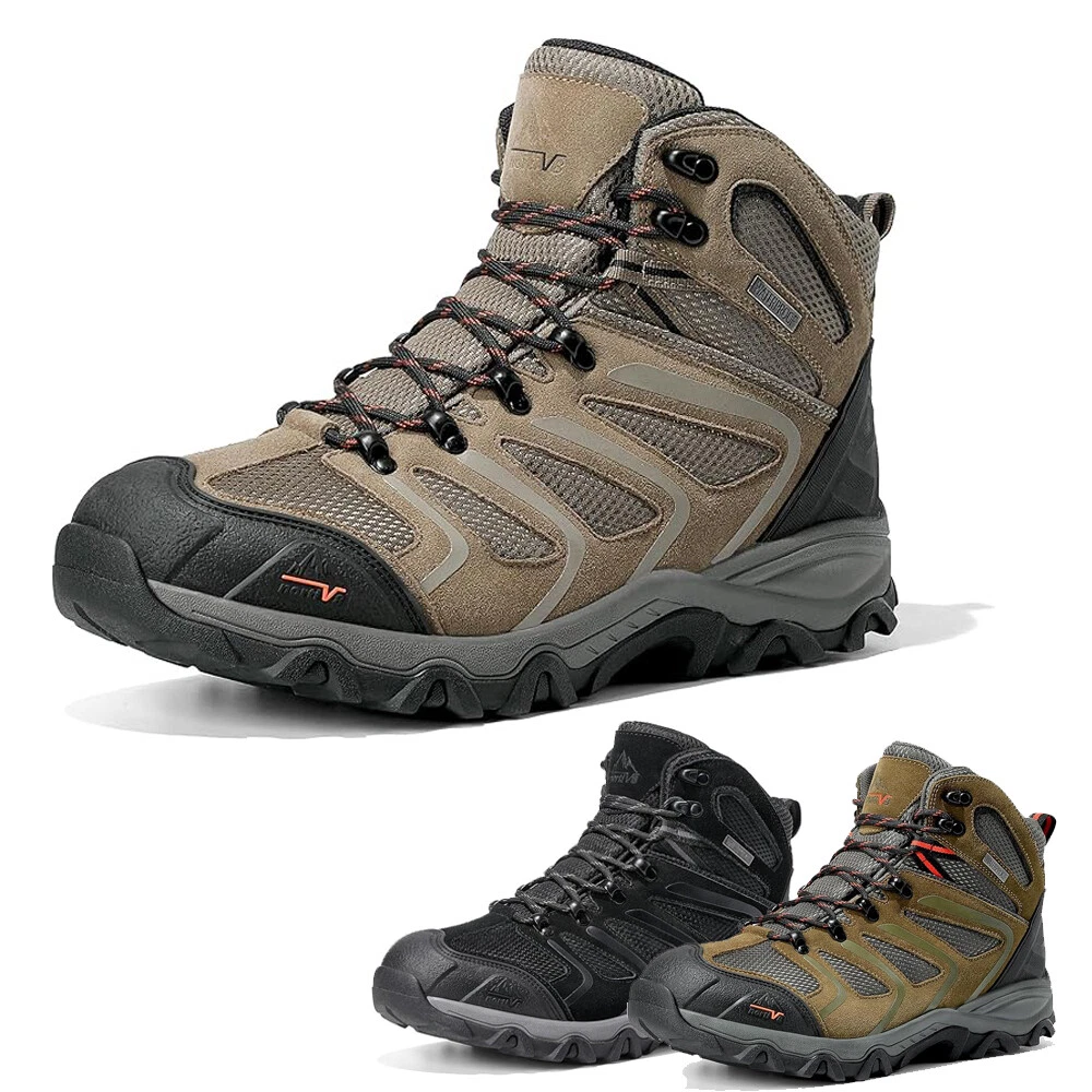 Men's Waterproof Hiking Boots Ankle High Outdoor Lightweight Trekking Shoes US