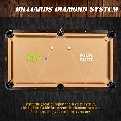 7.5 ft Pool Table, Billiard Cue Rack, Dartboard Set, Tan, by Barrington Billiards Company