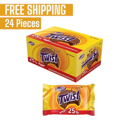 24X Katakit CHOCO TWIST   COCOA COCOA COATED CREAM SANDW (22 Gram) بسكويت تويست