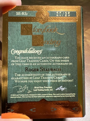 2023 Leaf History Book Roger Staubach STORYBOOK ENDING AUTO 20/25 Final Season - Picture 4 of 5