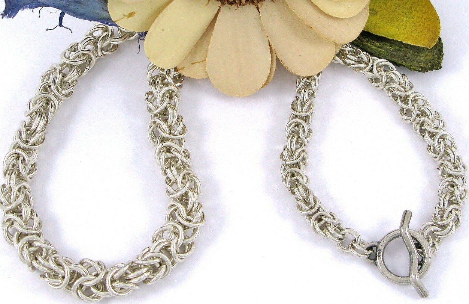 Solid Sterling Silver 925 18" Byzantine Chain Nec… - image 7